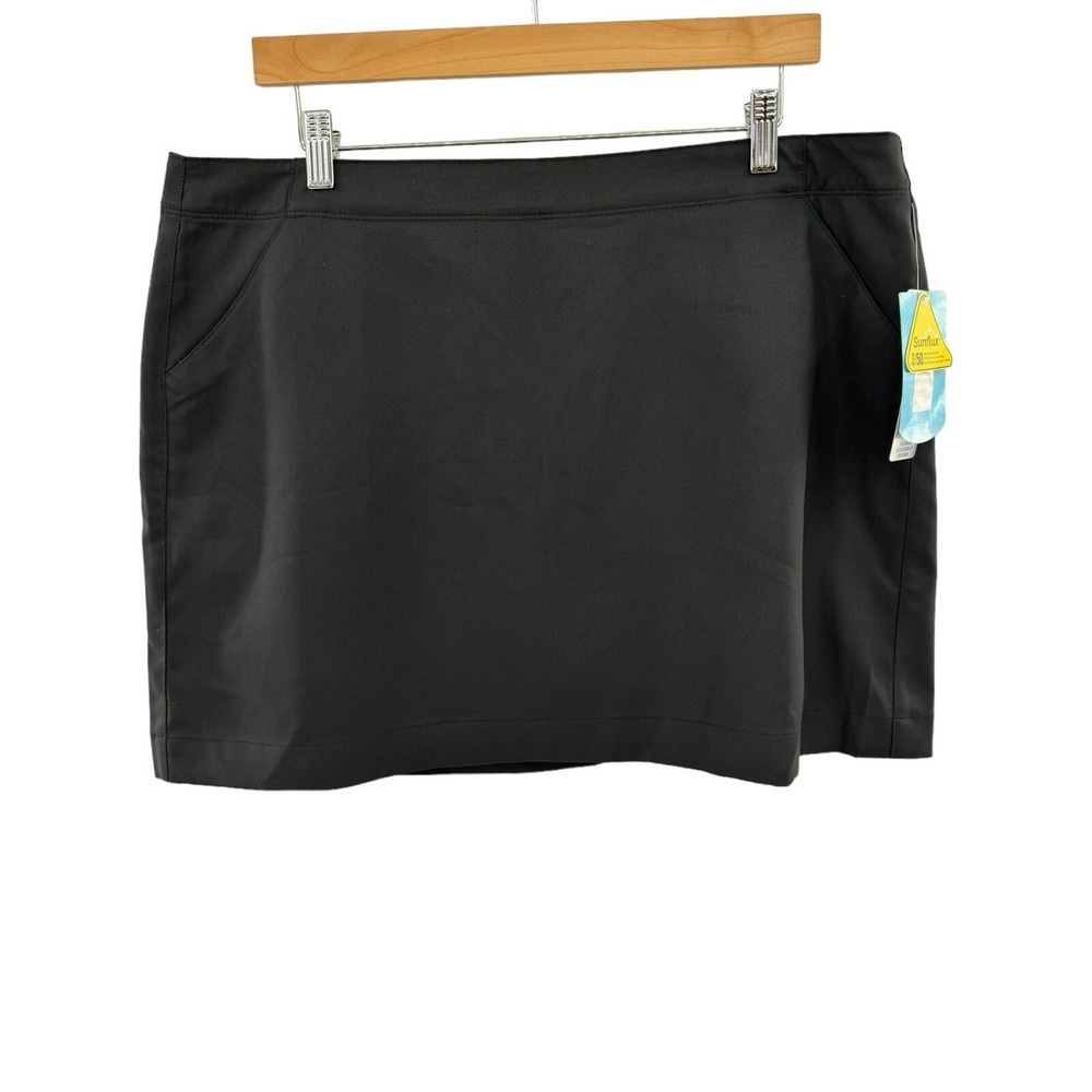 PGA TOUR Golf Skort Women's 16 Black Sunflux & Dryflux protection NWT Sport